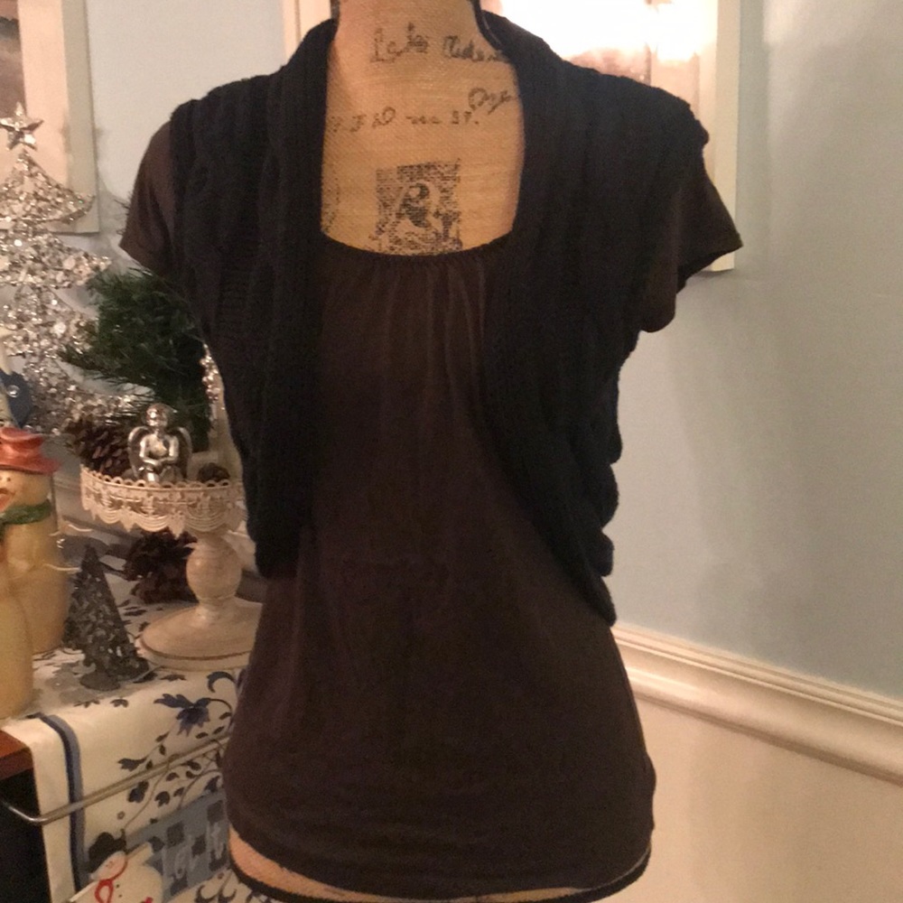 Navy black throw sweater vest size small